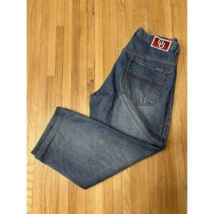 Vintage Oklahoma Sooners Team Jeans Men's Size 36x32 Straight Leg Blue Denim Zip